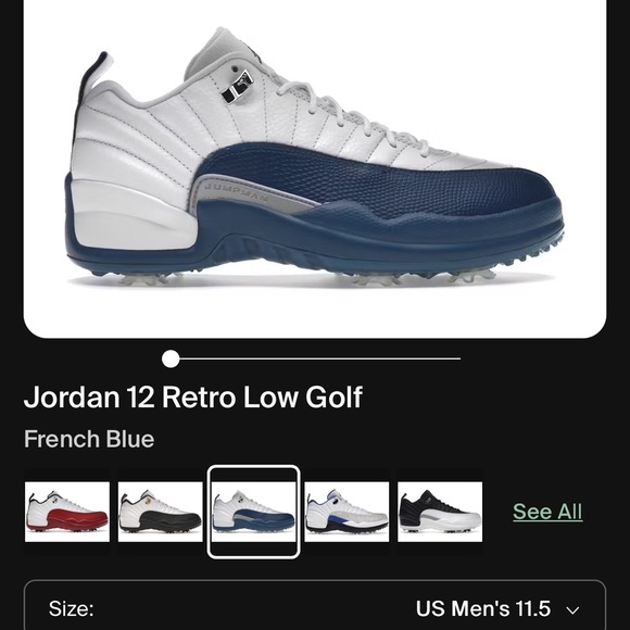 Jordan Retro Low Golf Shoes in White and French Blue 11.5 Men’s main image 4